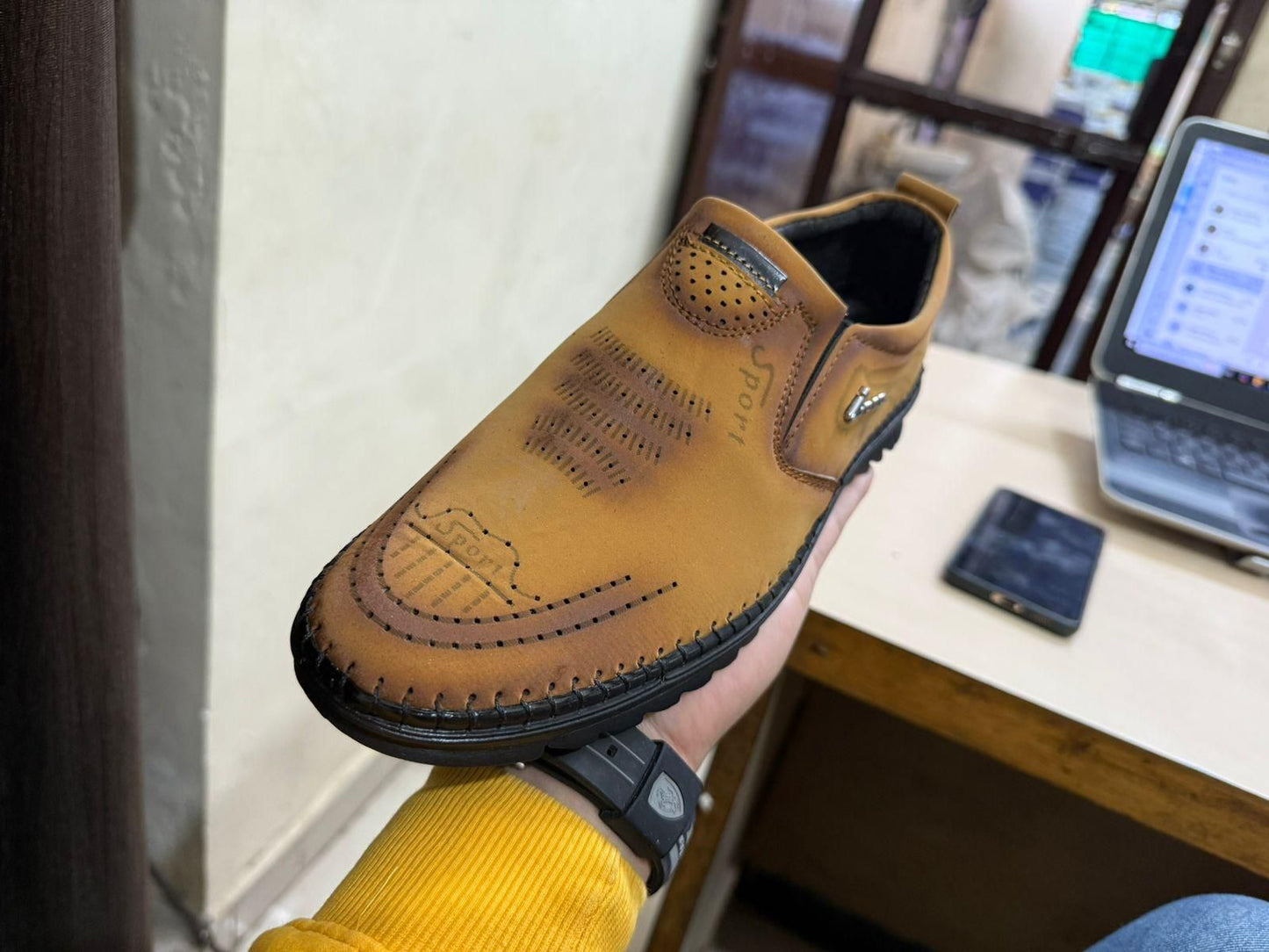 Men's Beige Casual Trendy Shoes