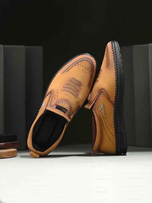 Men's Beige Casual Trendy Shoes