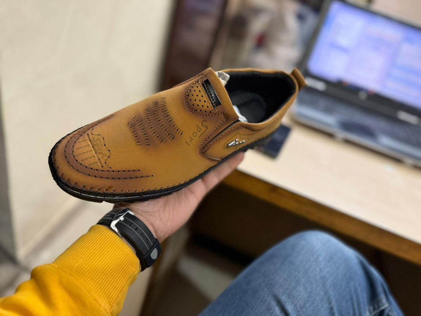 Men's Beige Casual Trendy Shoes