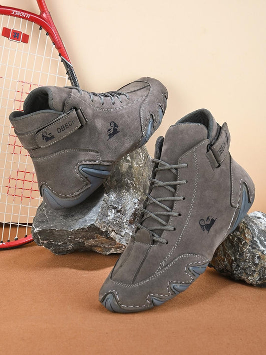 BOLLERO Men's Grey Casual Sneakers