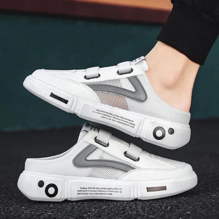 Men’s White Half Slippers