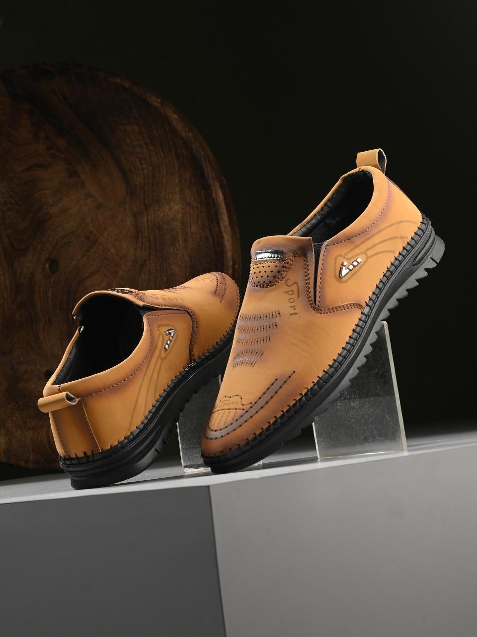 Men's Beige Casual Trendy Shoes